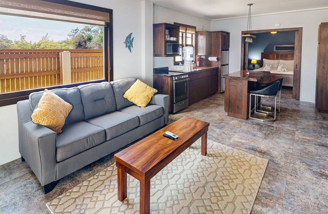Beachfront suite with reef views - pool, bikes, canoes, dock, and grill access
