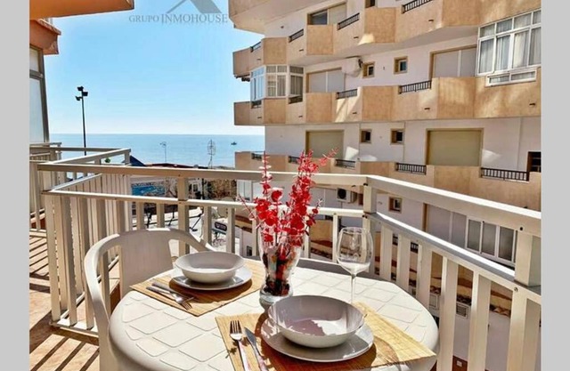 Beachfront with sea views and pool
