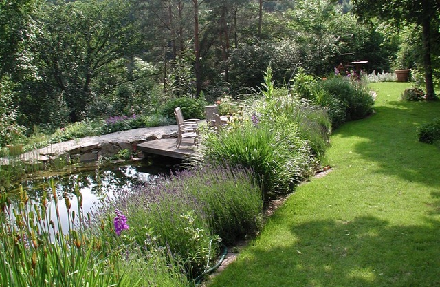 Bel appartement avec jardin, cheminée et étang de baignade - emplacement fantastique