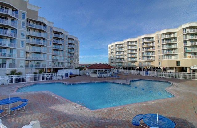 Beautiful condo with personal balcony in our oceanfront complex .