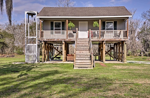 Magnifique chalet cajun près de Falgout Canal Marina à 15 min au sud de Houma, LA
