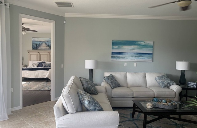 Beautifully decorated, super clean with private view next to pool. 27 hole golf