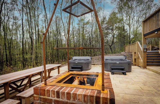 Beresford; woodland lodge for 18 w/ hot tubs, games, log burner nr Alton Towers