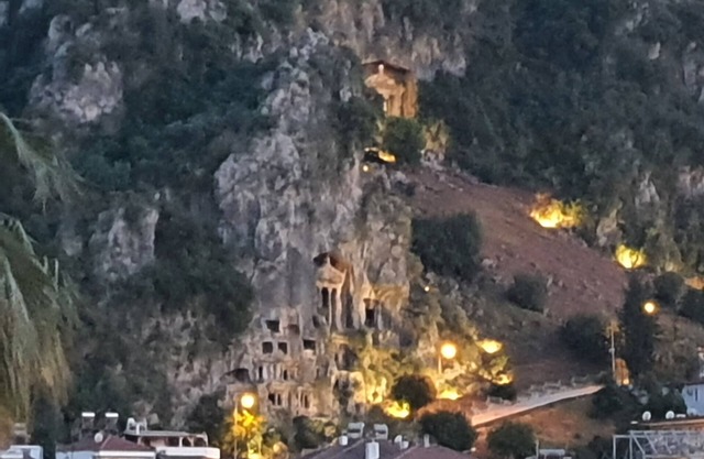 Bluberry Central Fethiye's apartments with Amyntas Rock Tombs view.