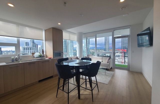 BRAND NEW 2-bed apartment with view, gym, yoga room, and AC in central Burnaby