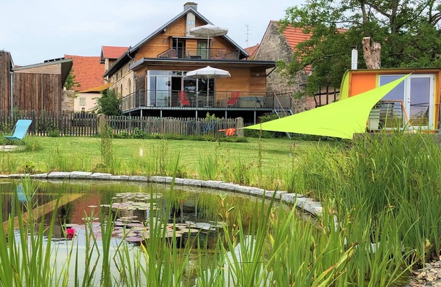 Balcon de luxe avec vue de luxe dans le parc naturel d'Hassberge