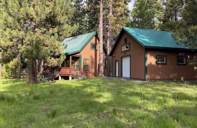 Camp Leland · Dog Friendly 4-Season Cabin + Garage, meadow view