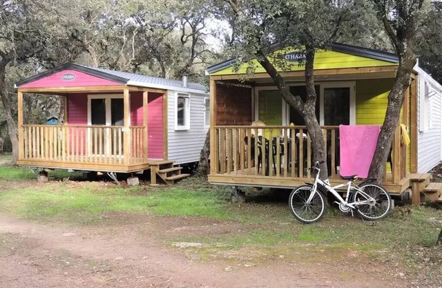Mobil-home Confort + EVASION 30m² (2 chambres) - terrasse couverte comprise + TV + Climatisation 5 personnes