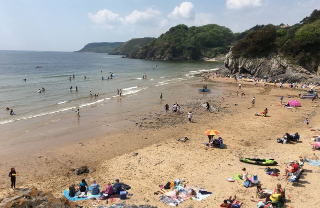 Beach Chalet at Caswell Bay, Mumbles, Swansea, Galles du Sud