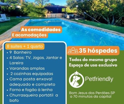 Chacara Aguas Claras 8 suite pesca piscina Karaoke