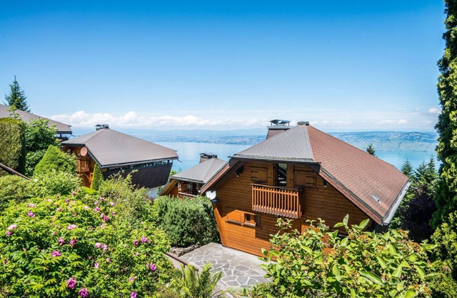 Chalet dans station de ski avec vue splendide sur le Lac Leman