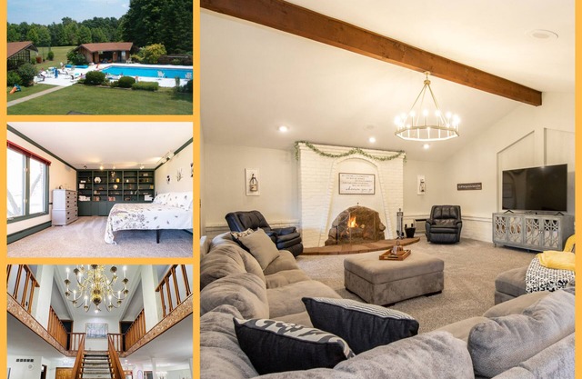 Cheerful Family Manor- Sleeps 25 w/hot tub and private pool in Amish Country
