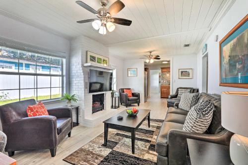 Chic Home with Fire Pit and Patio, Walk to Lake!