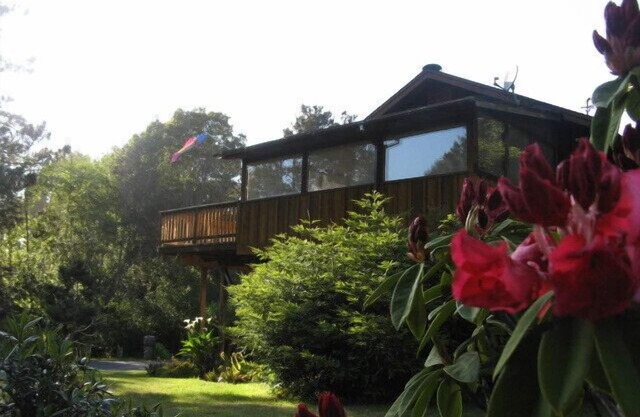 Ressourcez-vous sur la magnifique côte de Mendocino. Spa dans un bosquet de séquoias