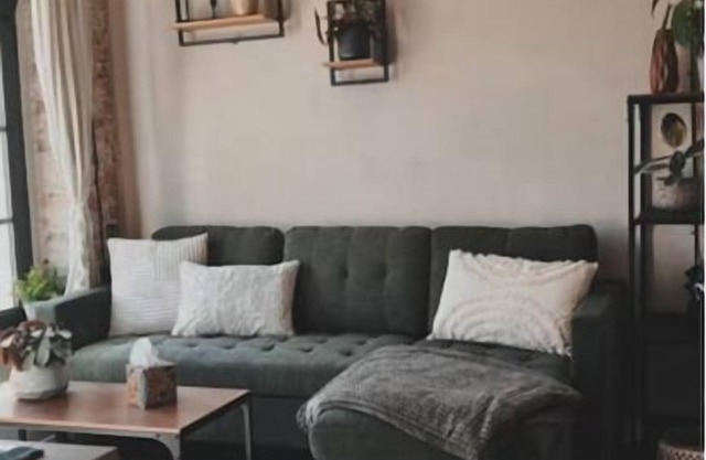Comfortable apartment near the water with its own bar.