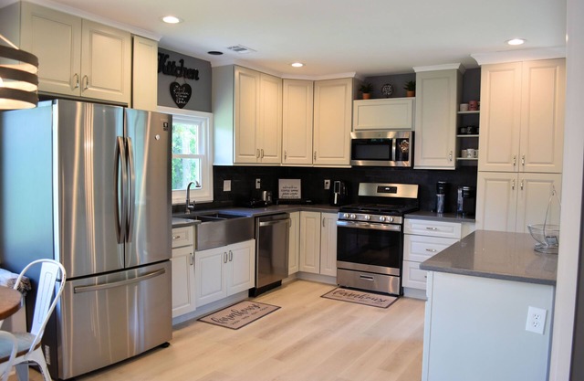 Recently remodeled with spacious open floor plan to family, dinning and Kitchen.