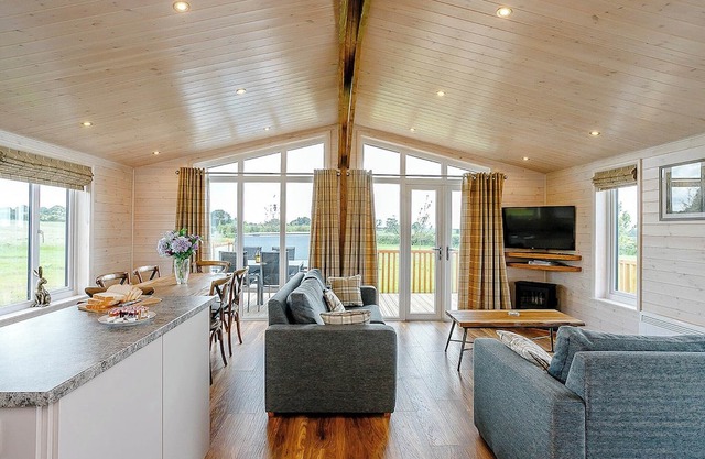 Contemporary lodge with stunning countryside views.