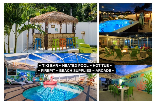 Costal Escape: Heated Pool~Tiki Bar~Hot Tub~Fire Pit~Acarde~Pool Table