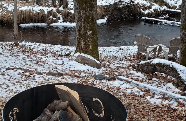 Cabine confortable sur la rive de Bear Creek avec un bain à remous pour se détendre!