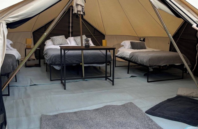 Cozy Hot Tent with Log Burner & Hot Tub Right Tent