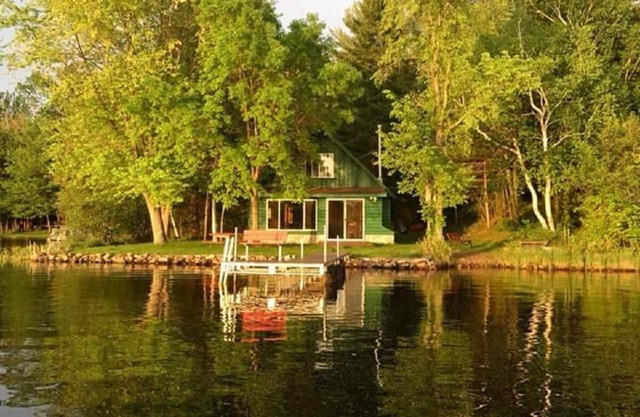 Cozy Lakefront Cabin w / canoë, hamac, foyer et barbecue! Escapade de groupe parfaite