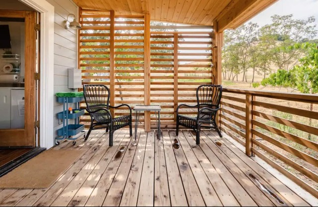 cozy tiny house, feed the farm animals, gaze at the stars from the hot tub