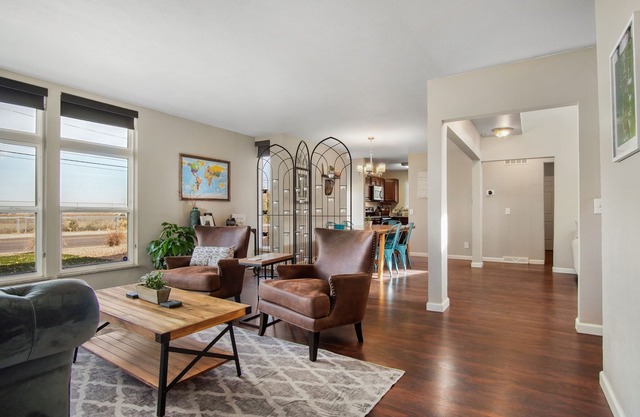 Cozy two bedroom home with beautiful landscaped yard.