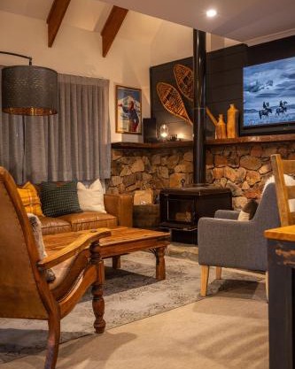 Crackenback Castle free standing chalet with fire place