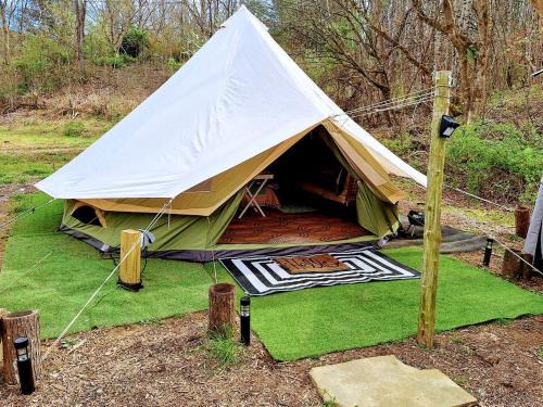 Creekside Glamping Heaven with Comfy Interior in Cosby, Tennessee