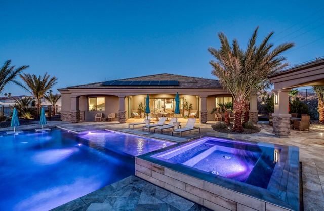 Custom Luxury 4 master suite home with cabana, large pool and twin 60’ RV bays!