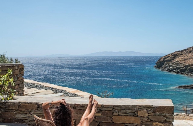 Dazzling Tinos See Front Studio | Domus Elia Studio | Breathtaking Sea Views | Private Furnished Terrace | Pet Friendly | Shared Outdoor Pool | Prime Location | Agios Romanos