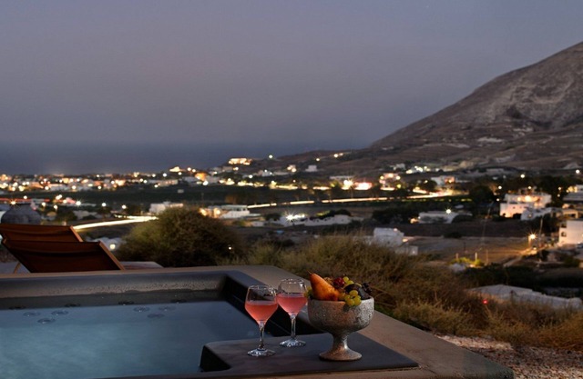 Delightful Santorini Villas | 4 Bedrooms | Villa Killua | Spacious Terraces with Hot Tubs | Exo Gonia Aside