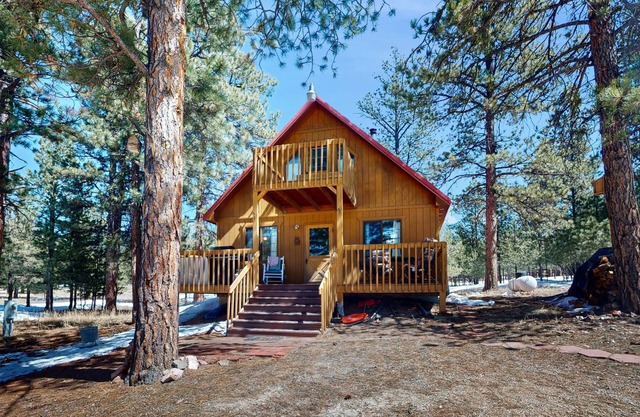 Deluxe mountain cabin with scenic views, woodstove, W/D, & grill - dog friendly