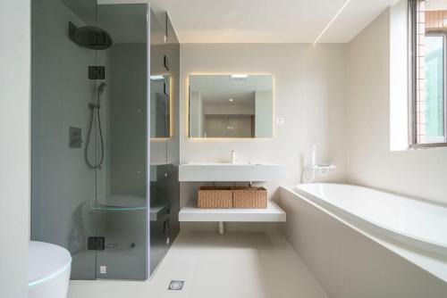 Designer-style, four-bedroom apartment with a large living room