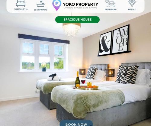 Detached House with Free Parking, Super-Fast Wifi and Smart TV with Netflix by Yoko Property