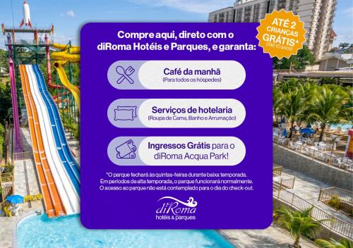diRoma Lacqua II direto com o Grupo diRoma com acesso ao Acqua Park e Café da manhã