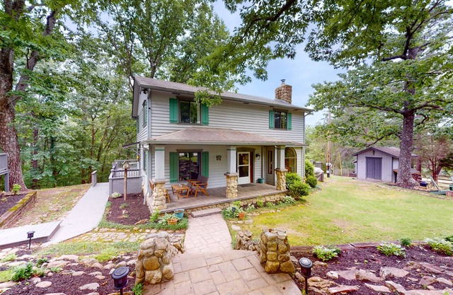 Dog-friendly home with private pool, fireplace, deck, grill, & washer/dryer