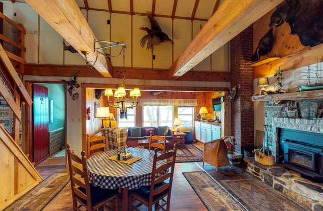 Dog-friendly, cabine au bord du lac avec cuisine complète, foyer, WiFi gratuit, de superbes vues