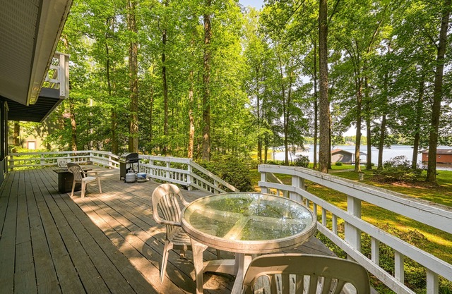 Dog-friendly lakefront home with pool table, grill, lake views, water access, AC