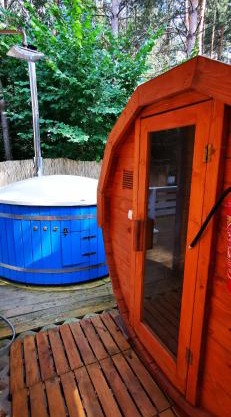 Domek letniskowy całoroczny zalew Chańcza Willa Leśny Czar balia sauna