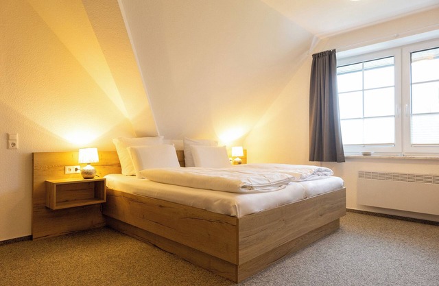 Double room 123. Bright interior and garden view.