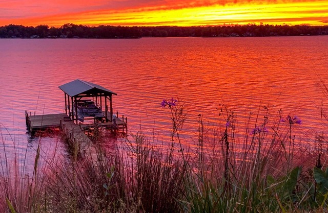 Elegant Lakefront Gem w/ Dock + Sunset Views!