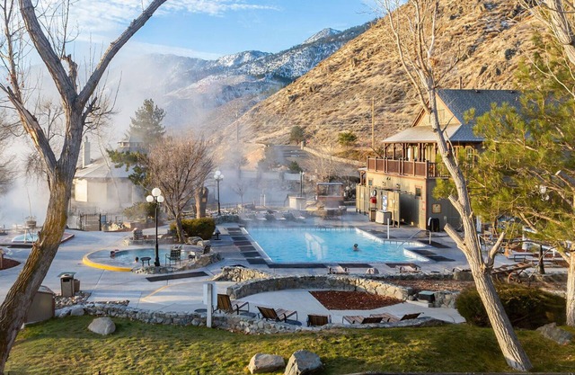 Jour de l'an au lac Tahoe, ski et source thermale