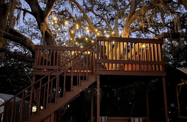 Enjoy the sounds of nature when you stay in this unique place.