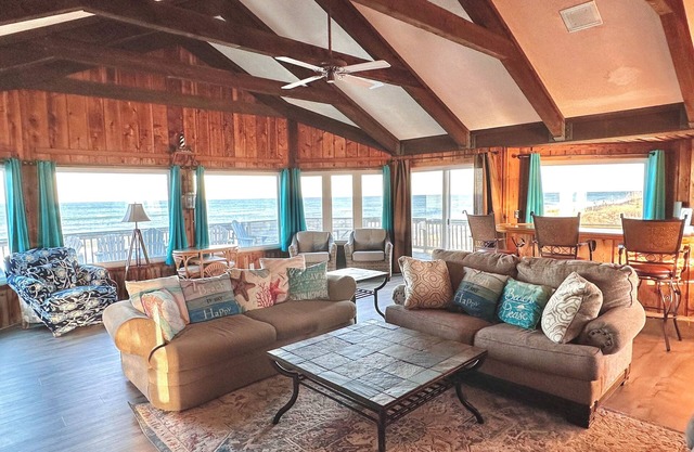 Escape to this rare oceanfront rental—two neighboring homes booked together!