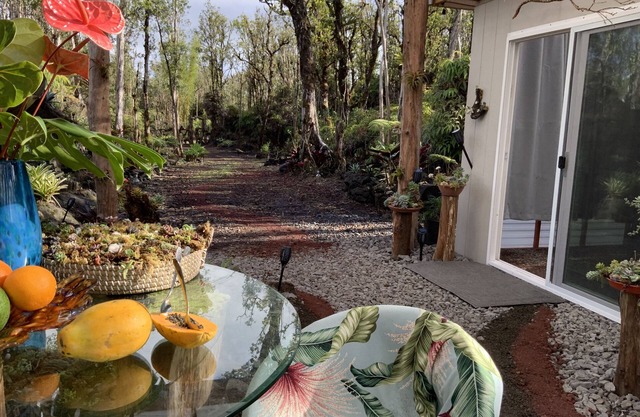 Exotic garden cottage at amazing volcanic fissure
