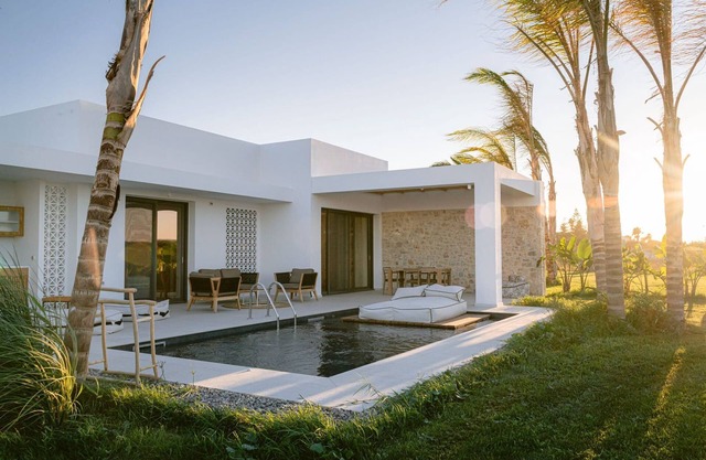 Exquisite Kos Villa | Villa Irma | 1 Bedroom | Spacious Furnished Sun Terrace | Private Outdoor Pool | BBQ Facilities | Shaded Outdoor Dining Area | Tesla Car Included | Shared Outdoor Gym, Playground, Cinema and Bar | Tigaki