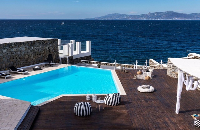 Extravagant Mykonos Villa | Villa Pousha | 5 Bedrooms | Sea Front Location | Whitewashed Architecture