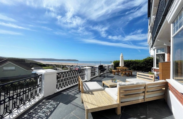 Family home overlooking Woolacombe Beach, designed for fun, sun and surf.