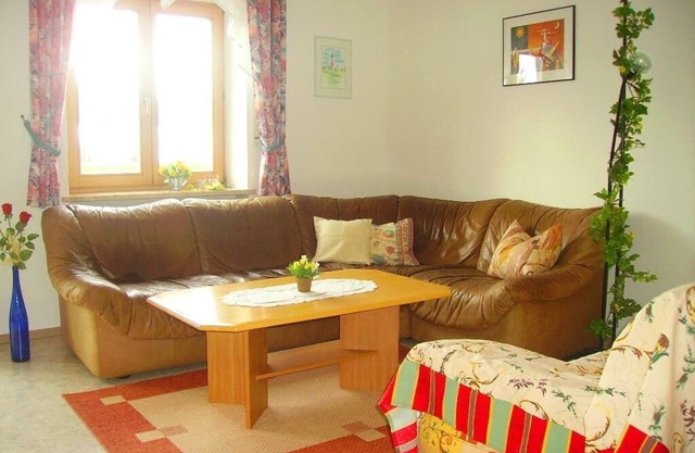 Maison de vacances (55 m2) dans le parc naturel de Steinwald avec balcon sud et poêle en faïence